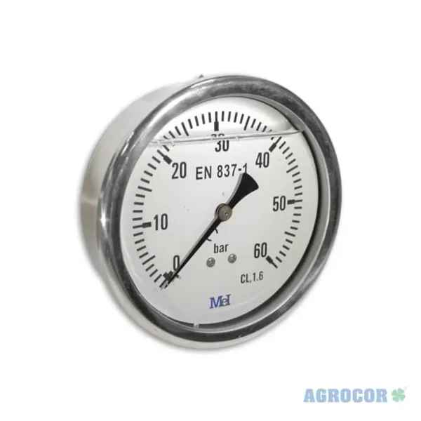 Manometro glicerina 60 bar 1/2″ 100 mm horizontal