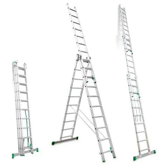 Escalera aluminio ES-triple 10 10+10+10 peldaños