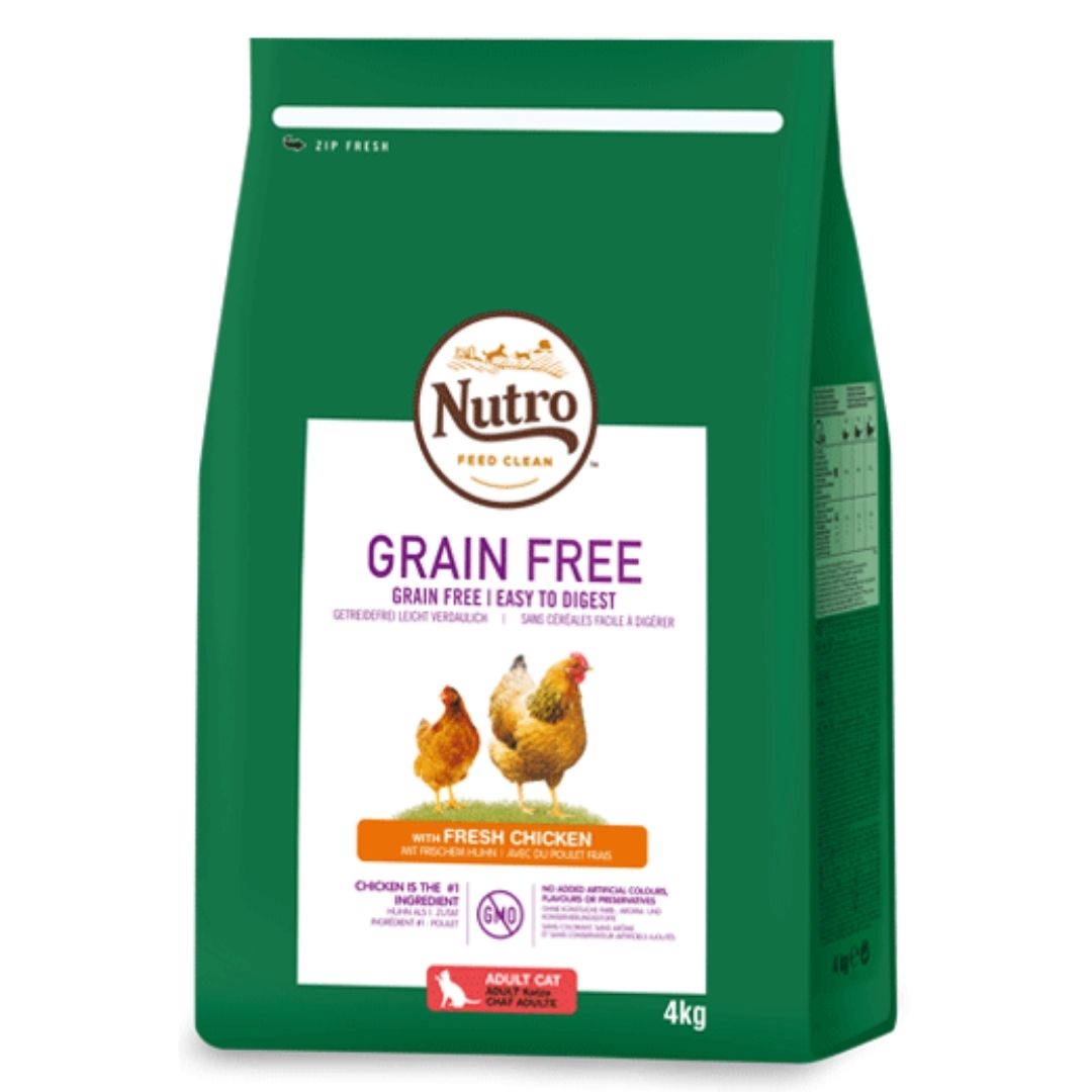 Pienso para gatos sin cereales NUTRO ADULTO POLLO GRAIN FREE