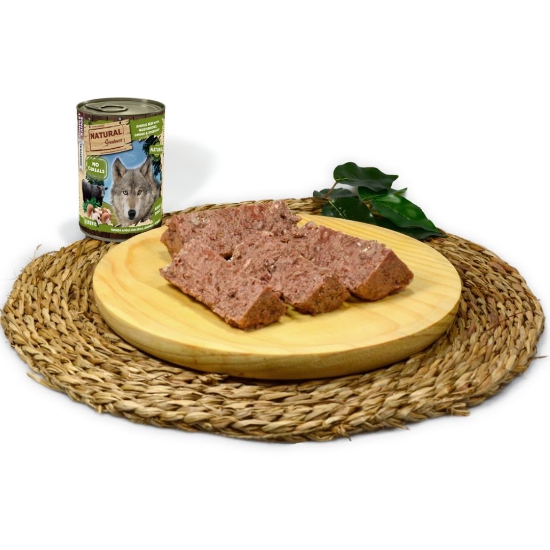 Comida húmeda para perros NATURAL GREATNESS TERNERA ANGUS CON SETAS - Imagen 2