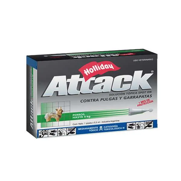 Antipulgas ATTACK PERRO 0 A 5KG 0,5ML