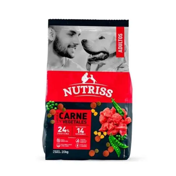 Comida para perros NUTRISS ADULTOS CARNE VEG x 30 KG