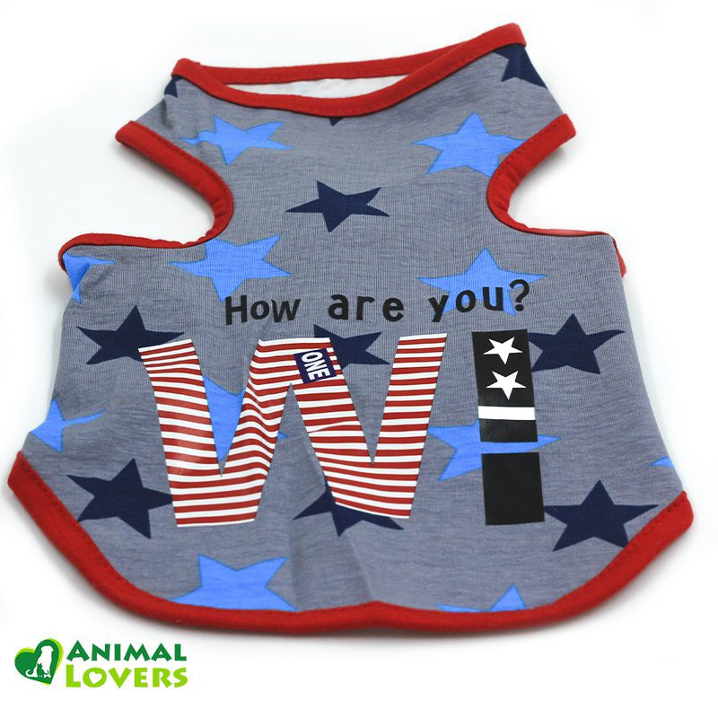 Polera para Perro Gris Estrellada - Imagen 2