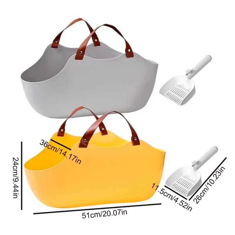 Areneros para Gatos Portátil con Asa Gris - Imagen 8