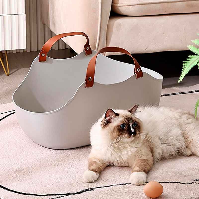 Areneros para Gatos Portátil con Asa Gris - Imagen 4