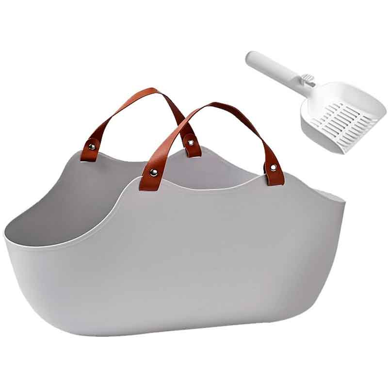 Areneros para Gatos Portátil con Asa Gris - Imagen 3