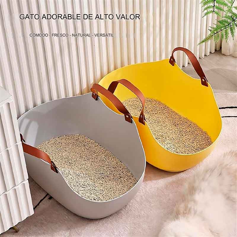 Areneros para Gatos Portátil con Asa Gris - Imagen 6