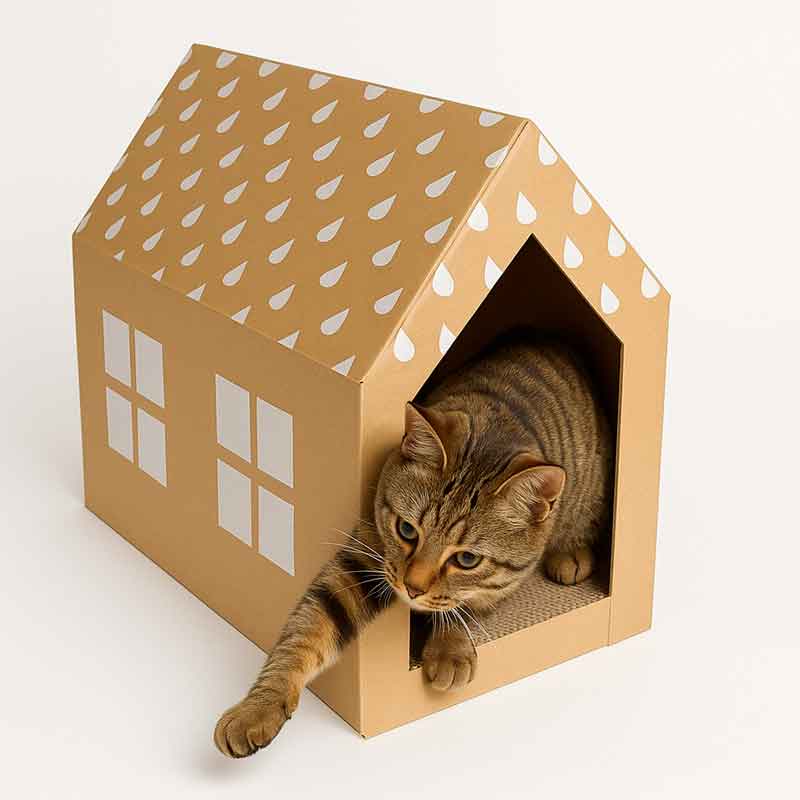 Casa Rascador de Cartón para Gatos: Sorprendente precio, 3 Comodidad, Juego y Estilo Ecológico