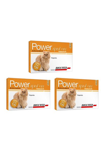 Pipeta POWER SPOT ON Gatos 4-8 kg (Pack x 3 cajas) – Antipulgas