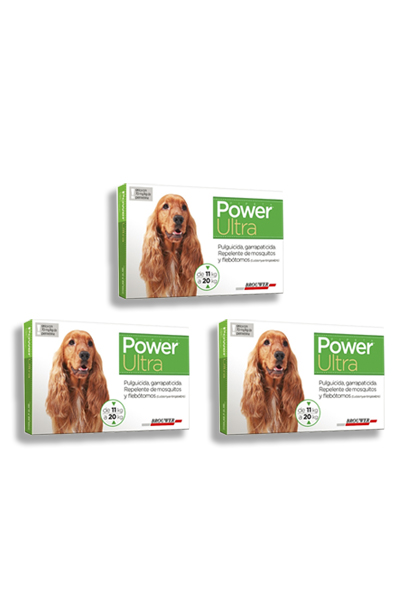 POWER ULTRA Pipeta Perros 10-20 kg (Pack x 03 Cajas)