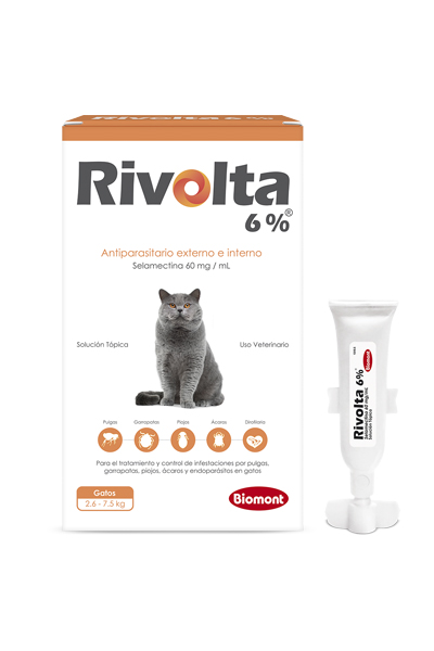 RIVOLTA 6% GATOS Pipeta 2.6-7.5 kg